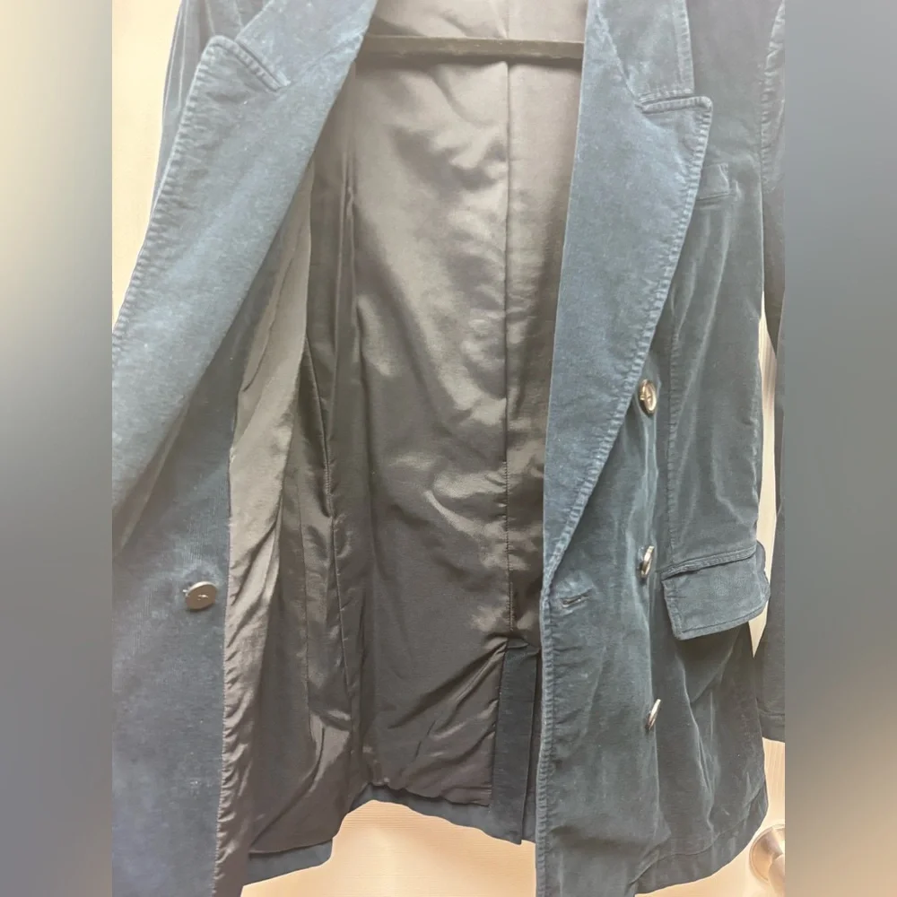 Piazza Sempione Blue Corduroy Double-Breasted Blazer – Size 44 (Made in Italy) - Picture 7 of 15